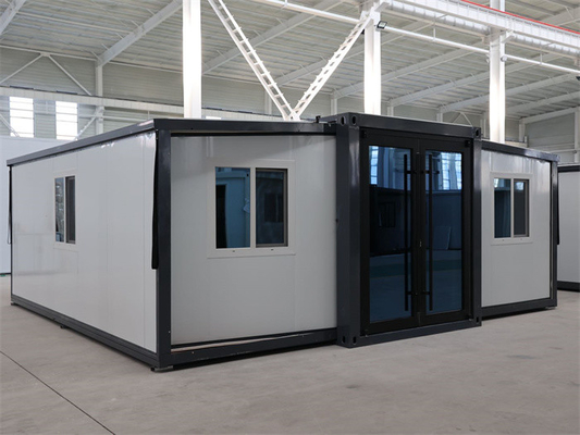 Maison de conteneur mobile pliable et extensible à double aile préfabriquée modulaire polyvalente