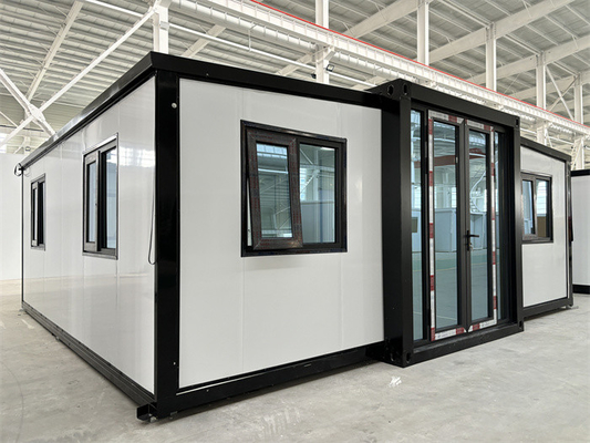 Maison de conteneur mobile pliable et extensible à double aile préfabriquée modulaire polyvalente
