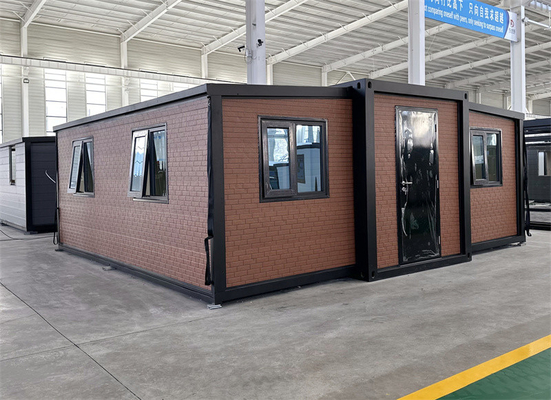 Maison de conteneurs d'expansion de brique rouge de 20 pieds