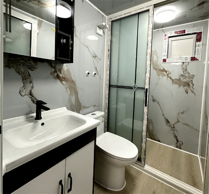 Maison de conteneurs étendue en ivoire blanche de 20 pieds avec salle de bain