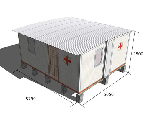 Maisons préfabriquées adaptées aux besoins du client de grange de feuille de l'hôpital 0.376mm THC de cadre en acier de la poutre en double T Q355
